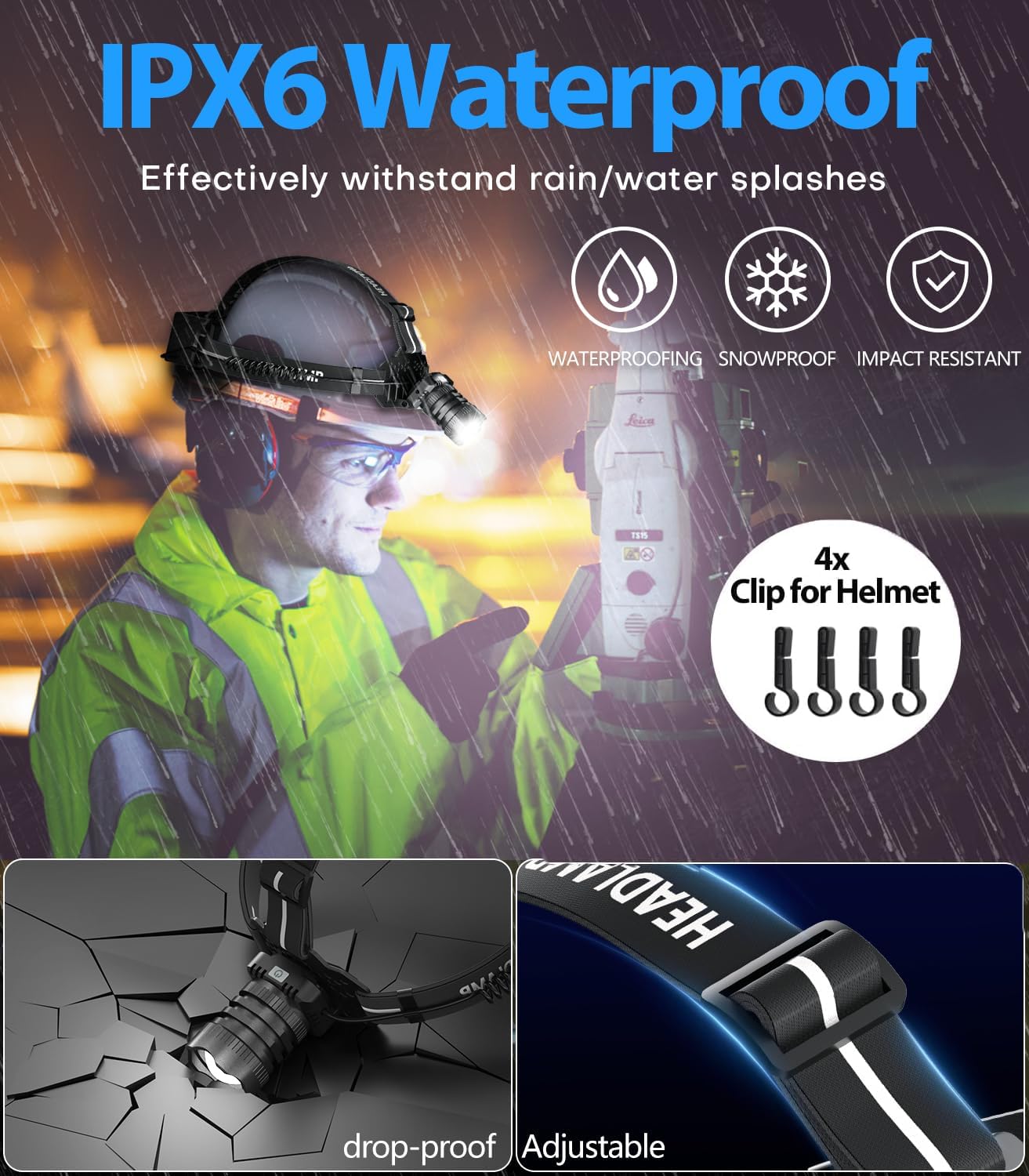 Thumbnail 6 de Sogdeco Head Torch 50000LM Rechargeable LED 🔦