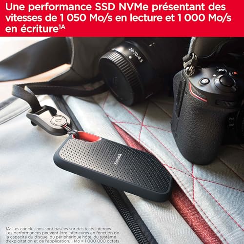 Detalle de SanDisk Extreme SSD externe 2 To : performance NVMe, robustesse IP65 et USB-C