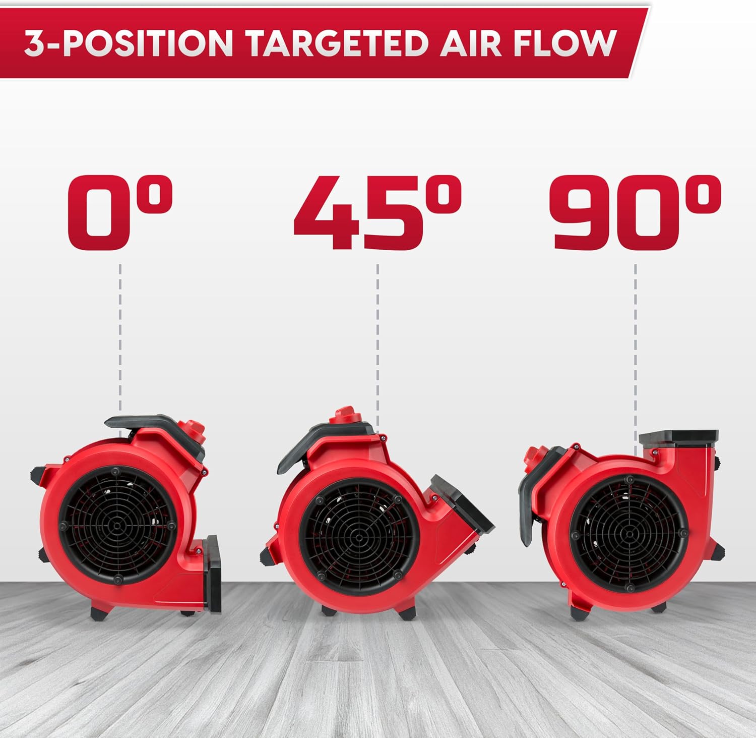 Thumbnail 5 de Vacmaster AM201 1101 Air Mover and Fan, 550 CFM, 3-Speed Red