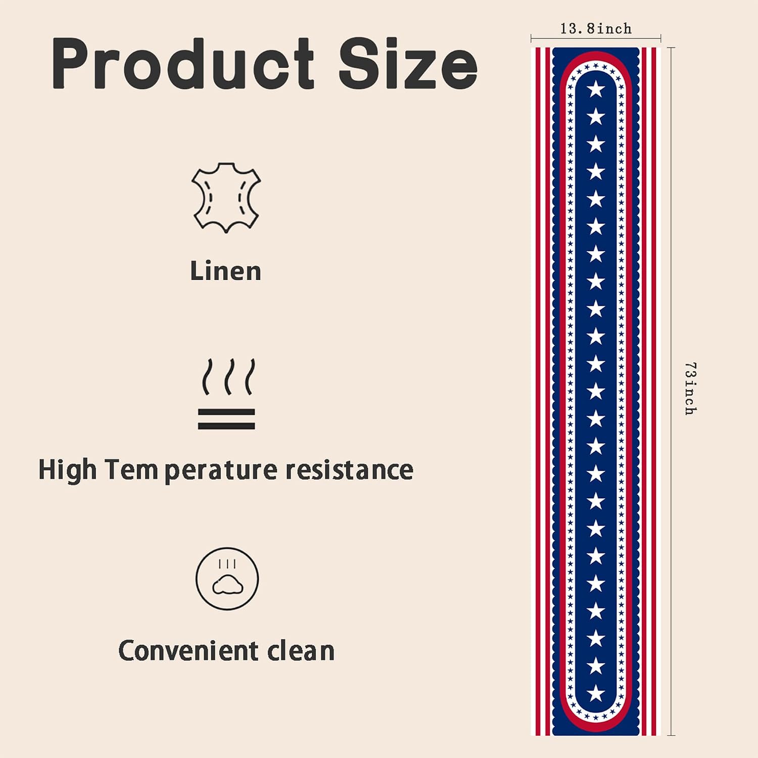Thumbnail 6 de OHOME Patriotic Table Runner, Polyester