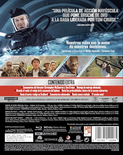 Detalle 2 de Mision Imposible 8: Sentencia Final — Edición 4K UHD + Blu-ray (Divisa Films)