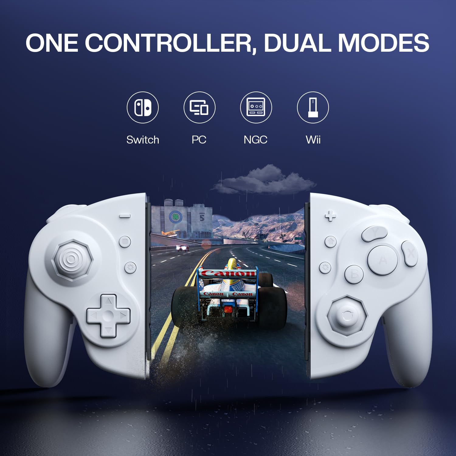 Detalle de NYXI Wizard 2 GameCube Switch Controller – drahtlos mit TMR-Hall-Joysticks, einstellbaren Triggern und NFC