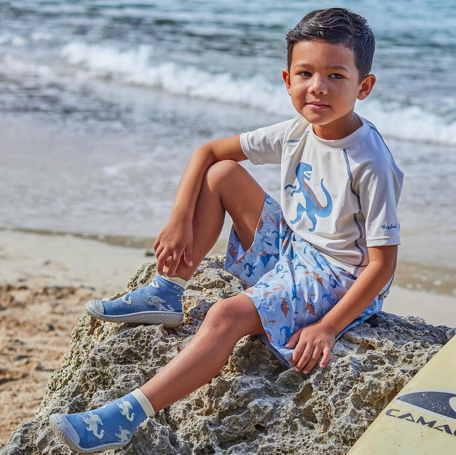 Detalle de Playshoes Zweiteiler Maillot dermoprotecteur Garçon – UV 50+, coton recyclé et confort