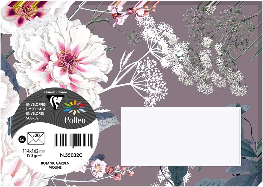 Thumbnail 6 de Clairefontaine 55033C – Paquet de 20 enveloppes imprimées Botanic Garden, format C6