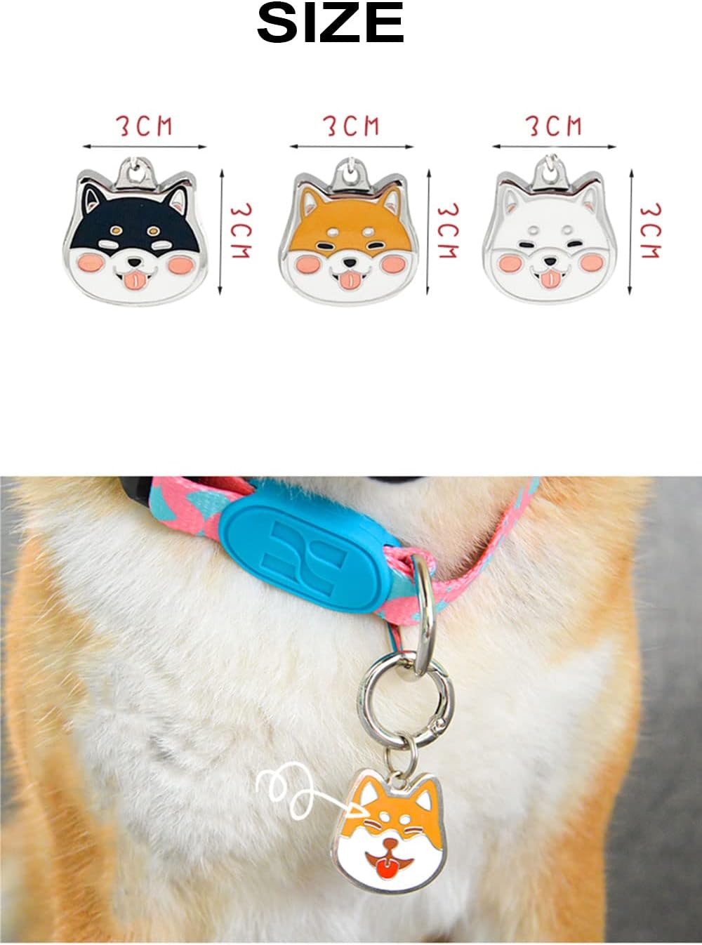 Detalle de BT Bear metal dog ID tags pendant keyring (Yellow Shiba Inu pattern)