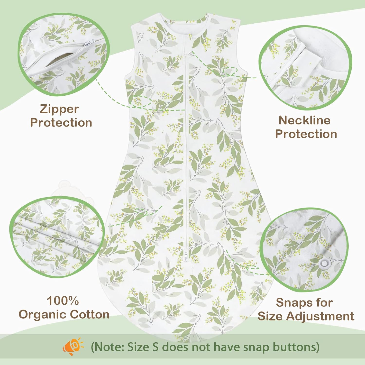 Thumbnail 3 de TOGOU2S Sommerschlafsack Baby 0,5 Tog aus 100% Baumwolle – atmungsaktiv, einstellbare Länge (0–36 Monate)