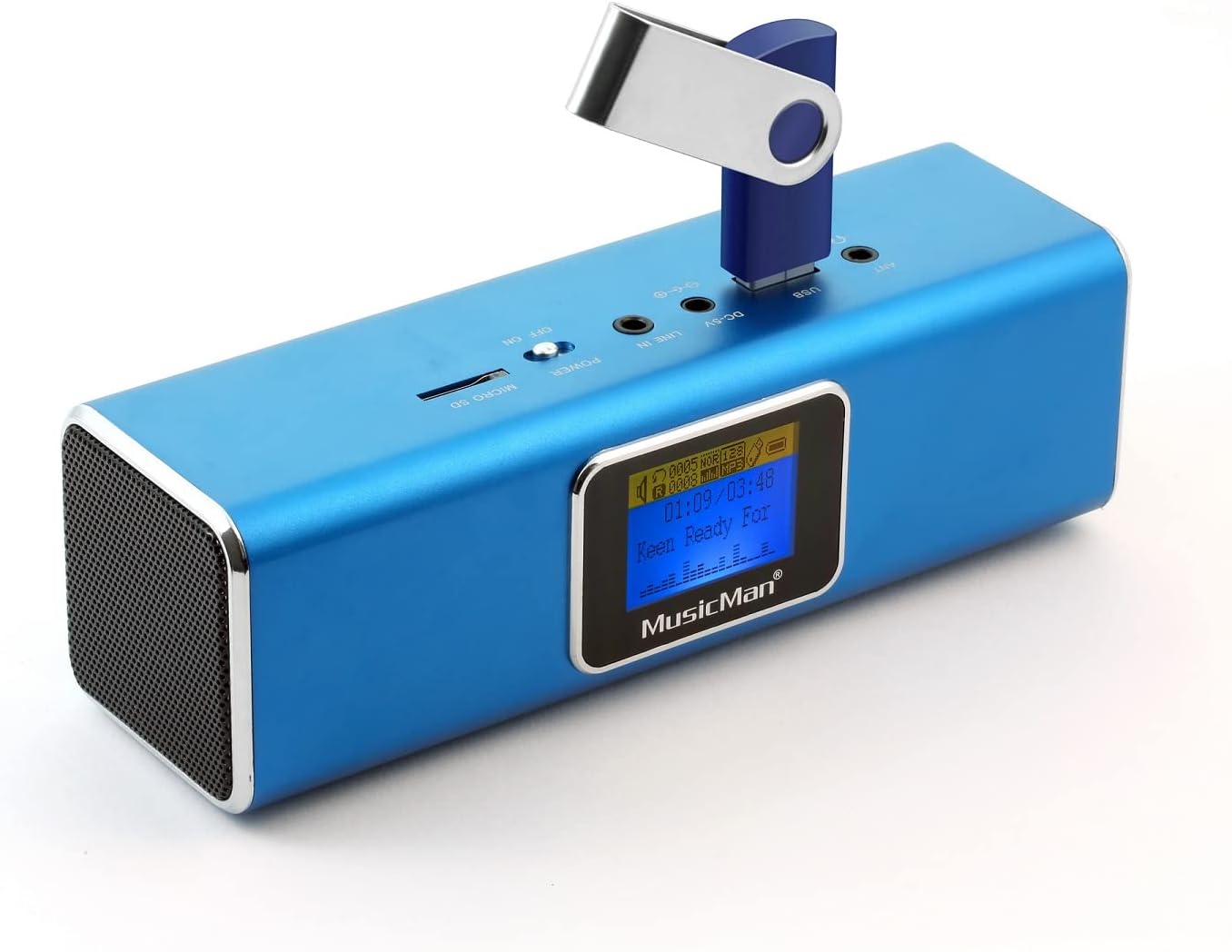 Thumbnail 6 de MusicMan MA Lautsprecher – Multimediale Soundstation mit MP3-Player, Radio und Line-In (silber)