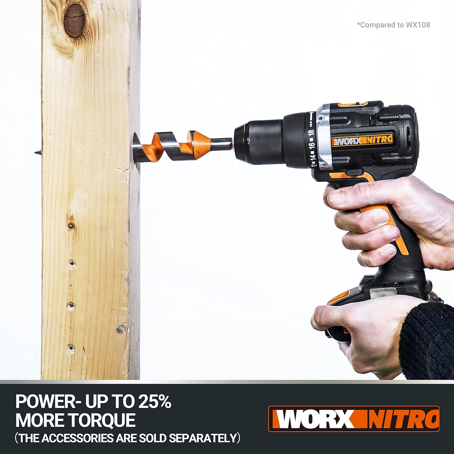 Thumbnail 3 de WORX NITRO 18V (20V MAX) WX102.1: trapano avvitatore senza filo con frizione 18+1 e mandrino 13 mm