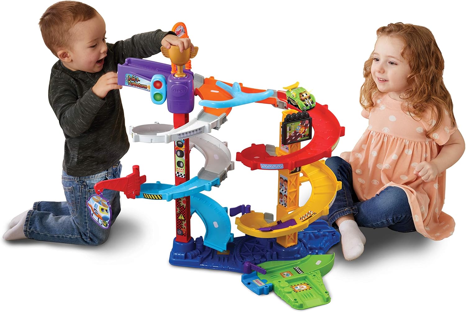 Thumbnail 3 de VTech TUT TUT Baby Flitzer 2-in-1 Turboturm – Großes Turm-Spielset mit Turborenner, Weichen & Falltür