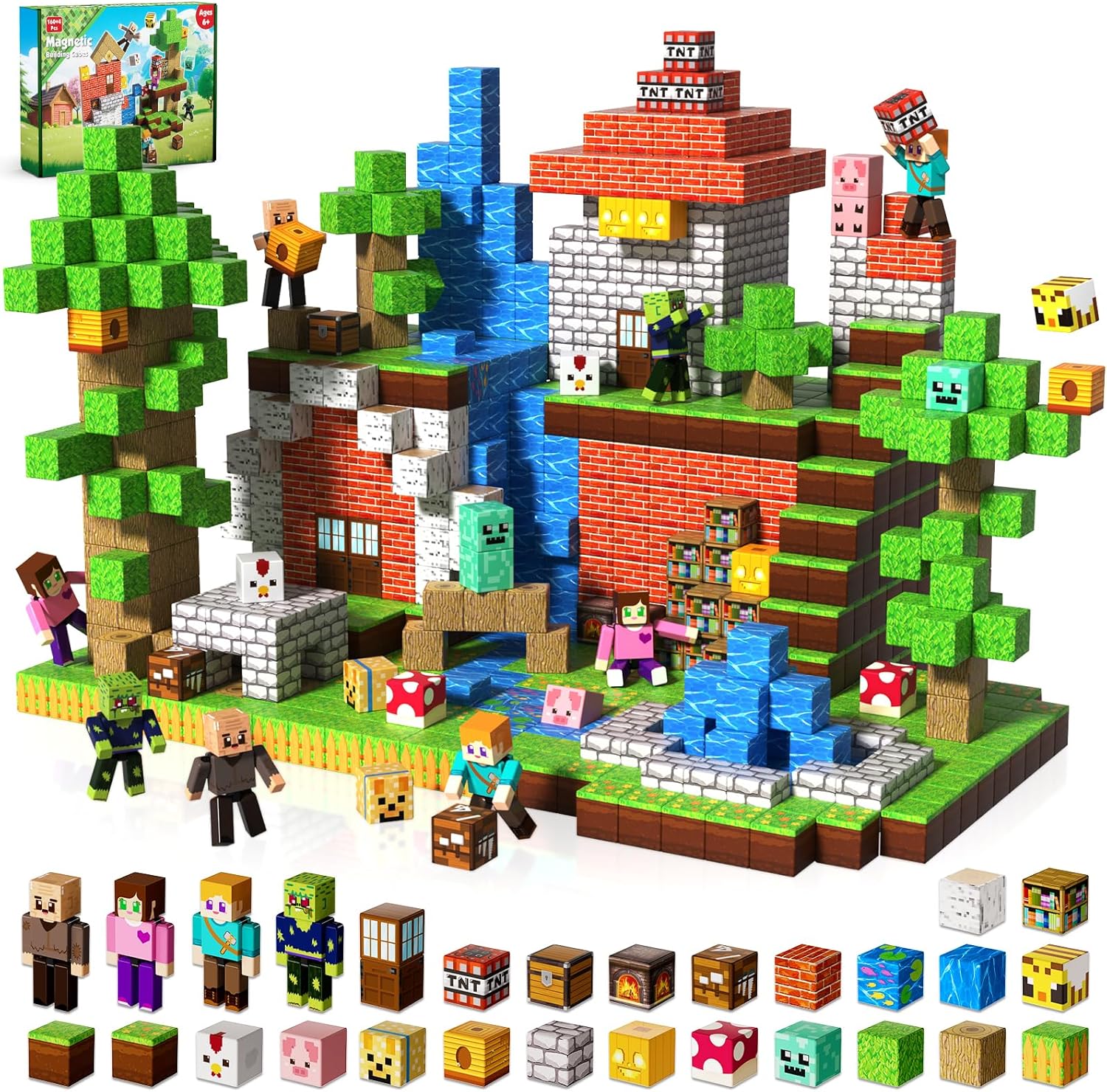 Detalle de GraceDuck Magnetic Blocks 160pcs STEM set 🧩