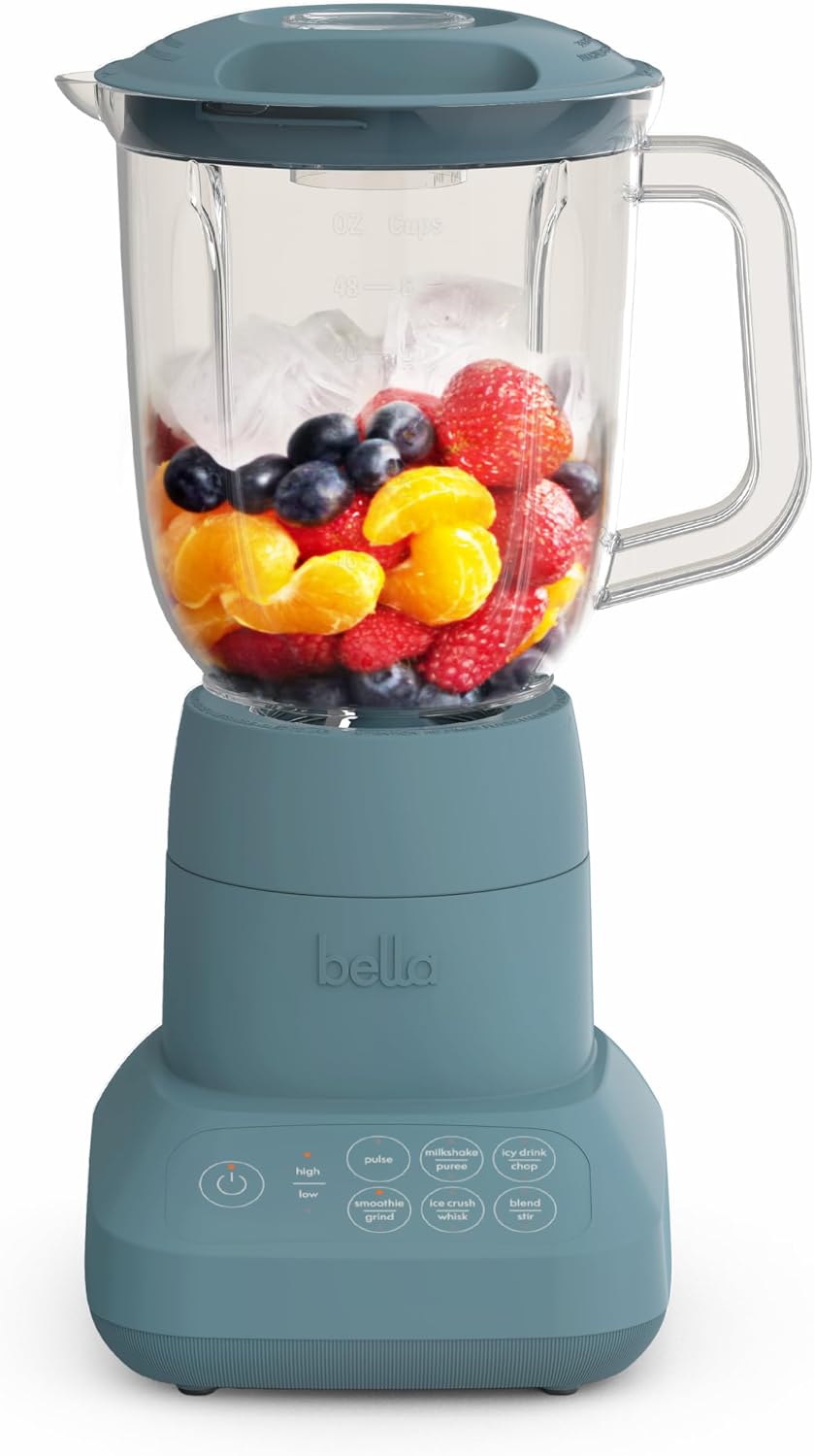 Detalle de bella 10-Speed Flip & Store Countertop Blender, Juicer & Smoothie Maker (450 Watt, 48oz) – Surf