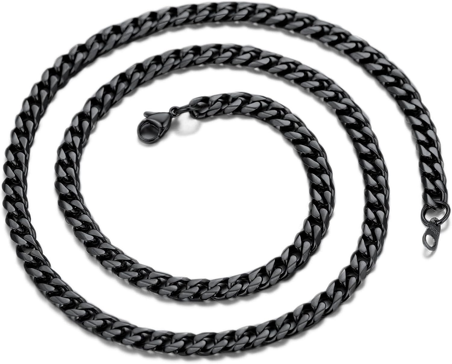 Detalle de Suplight Herren Panzerkette Cuban Link 3/6/9mm – 316L Edelstahl, 36–76 cm, Silber/Gold/Schwarz