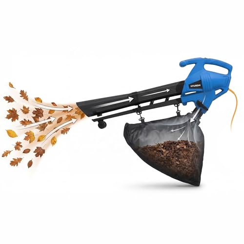 Detalle de Hyundai Souffleur-aspirateur et broyeur de feuilles électrique 3000 W – 3 en 1, sac 34 L, léger avec harnais