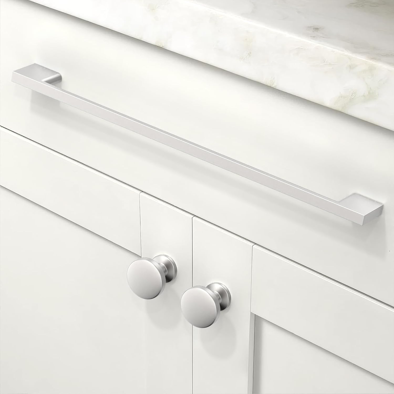 Detalle de Talentedeco Brushed Satin Nickel Cabinet Pulls, 12.6-Inch Centre Spacing, 6-Pack