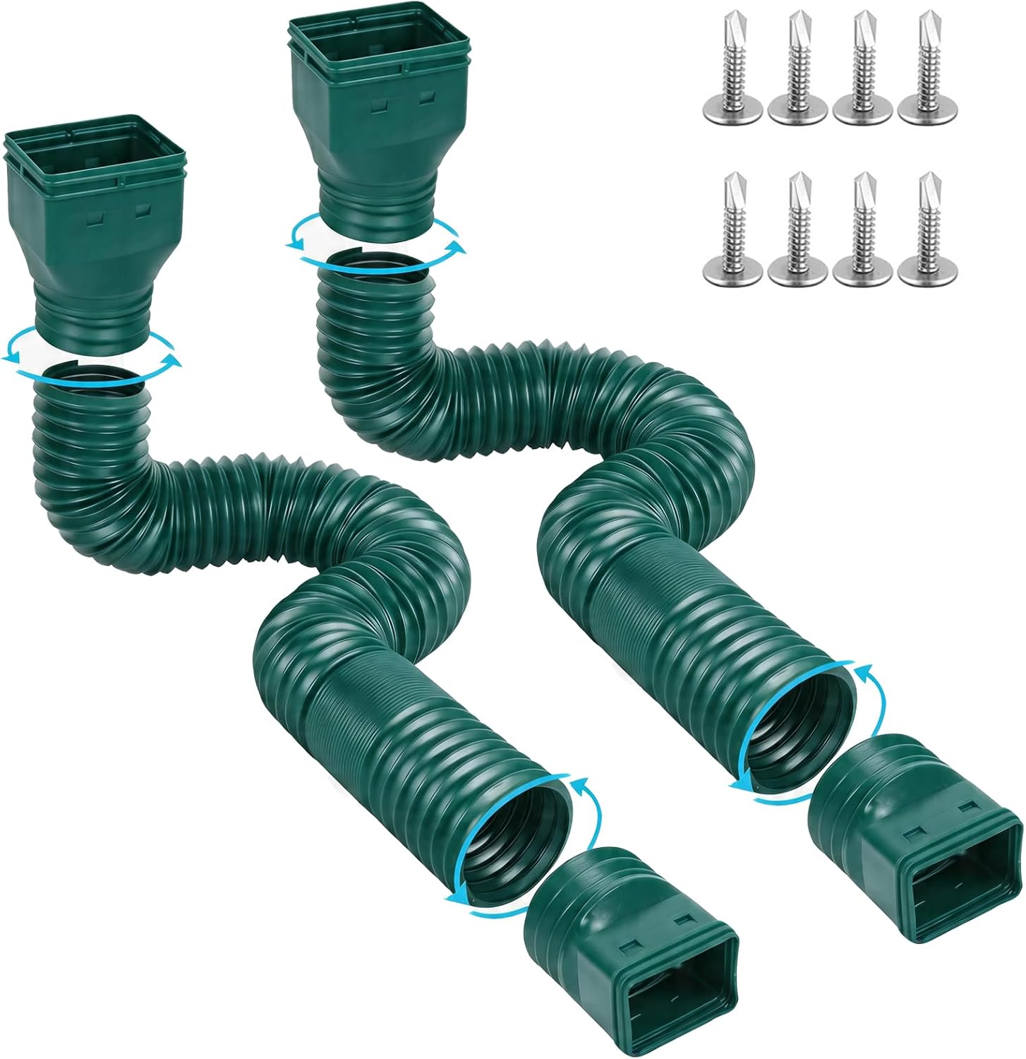 Detalle de Ogutter Rain Gutter Downspout Extension, Adjustable 21–66-Inch Metal, 2-Pack