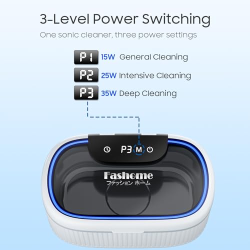 Detalle 2 de Fashome Ultrasonic Cleaner with 2 × 100ml Solutions, 550ml Tank