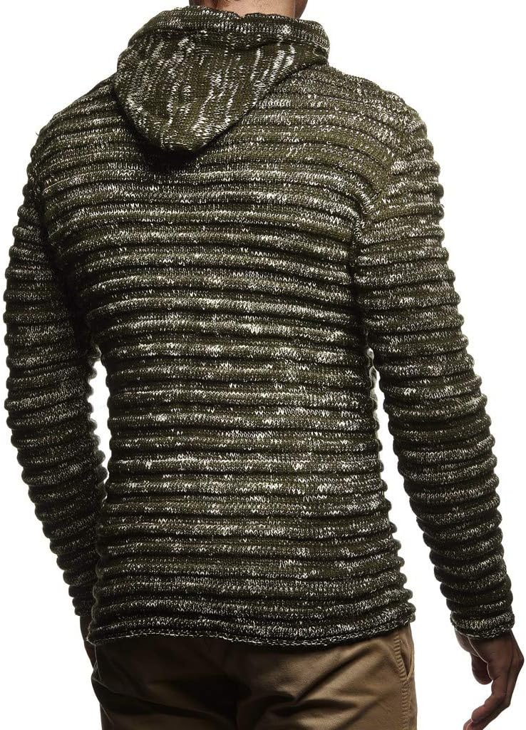 Detalle 2 de Leif Nelson Veste Homme en Tricot avec Capuche LN20724 – Cardigan hiver à capuche