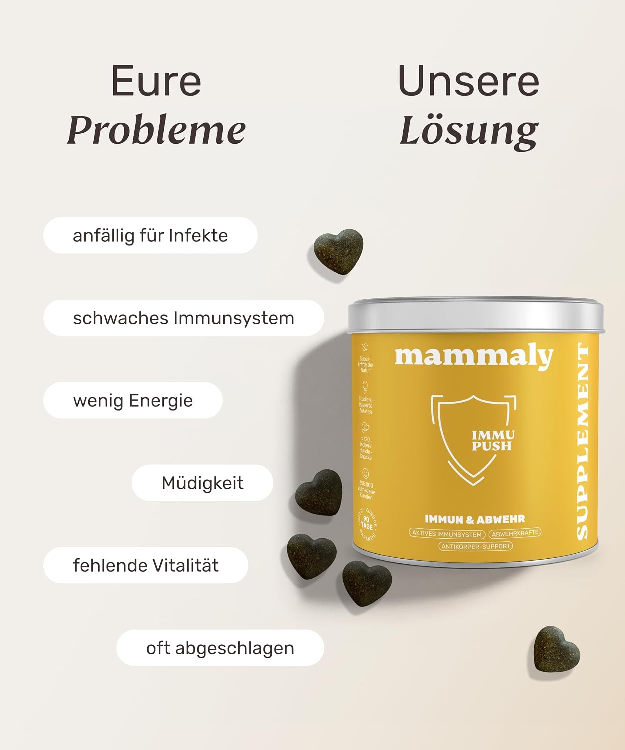 Detalle 2 de mammaly Immu Push 350 g Immunsystem-Leckerli đ