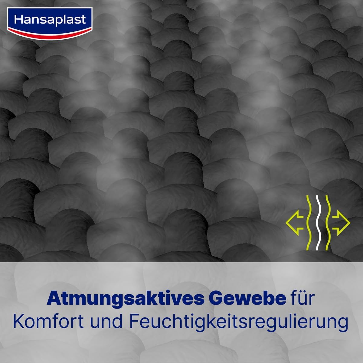 Detalle de Hansaplast Performance Knie-Bandage (Dynamic Guard & Dynamic Recovery Knit) – stabilisiert & entlastet, Größe L/XL