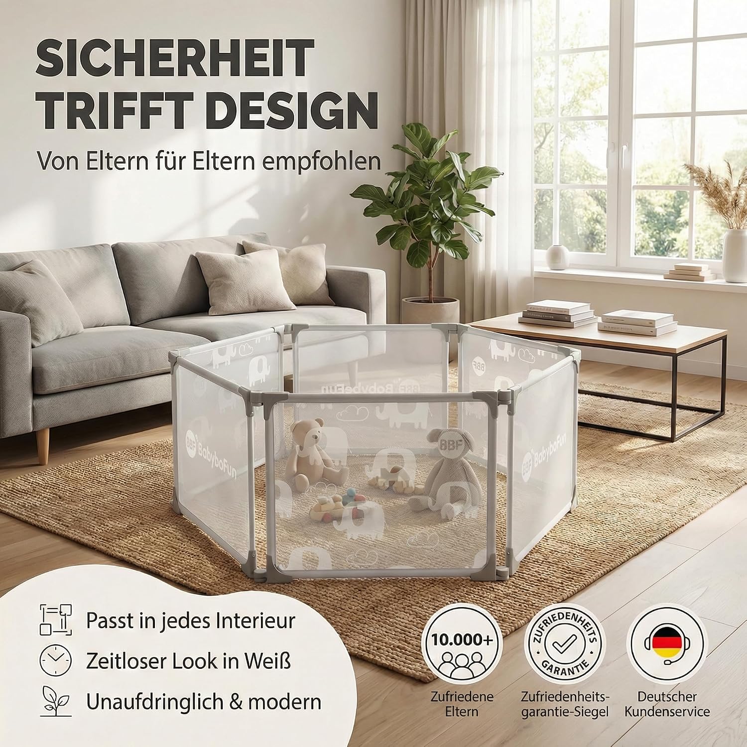 Thumbnail 1 de BabybeFun Laufstall Baby – 6-teilig & erweiterbar