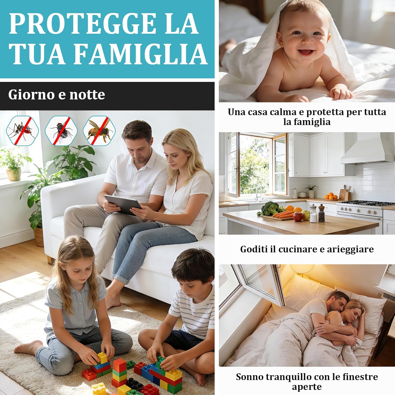 Thumbnail 3 de Apalus Zanzariera Universale Finestra 150 x 180 CM – Rete Zanzariera Fissa Regolabile con Taglierino e Smoother (Nera)