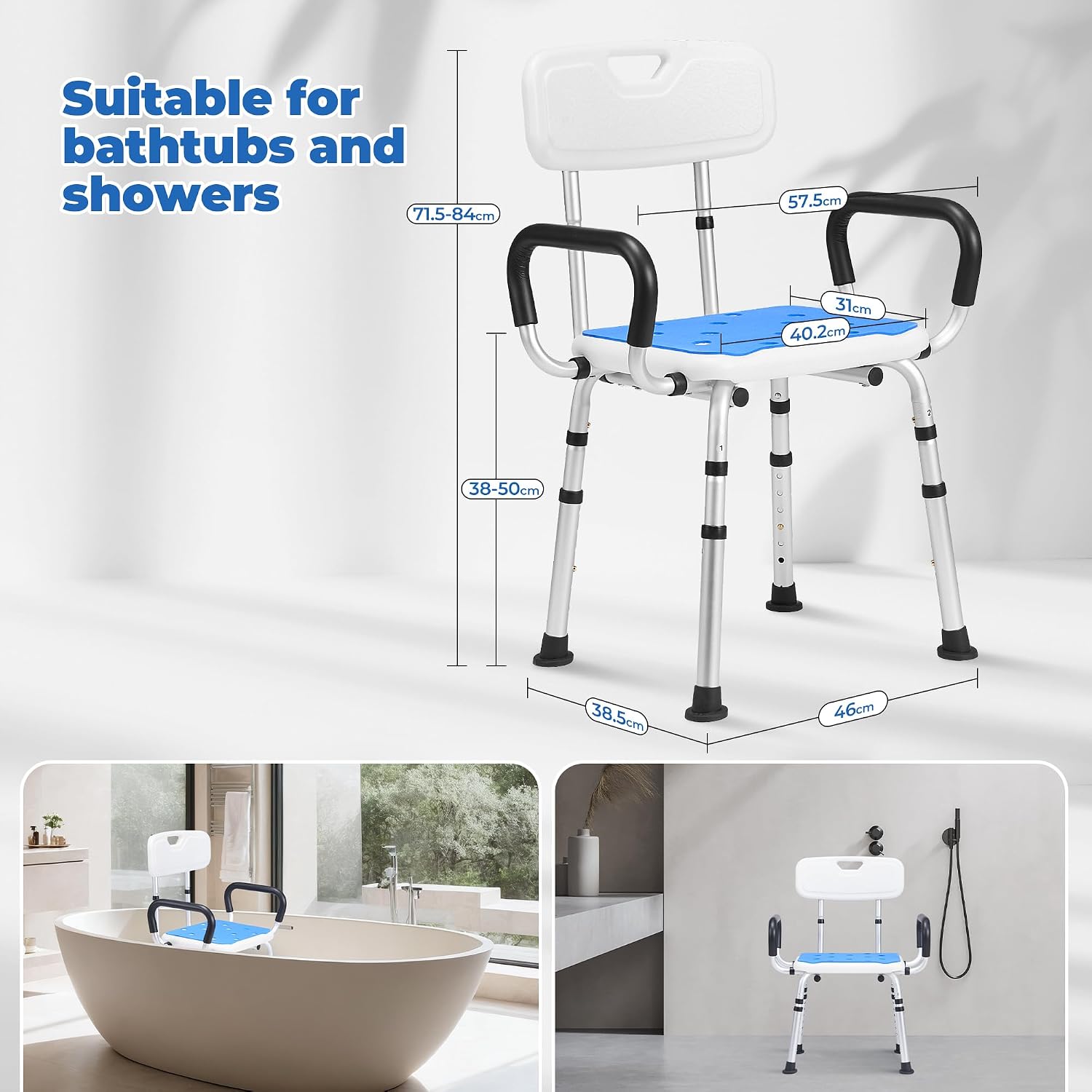Thumbnail 3 de Careboda chaise de douche 6 hauteurs