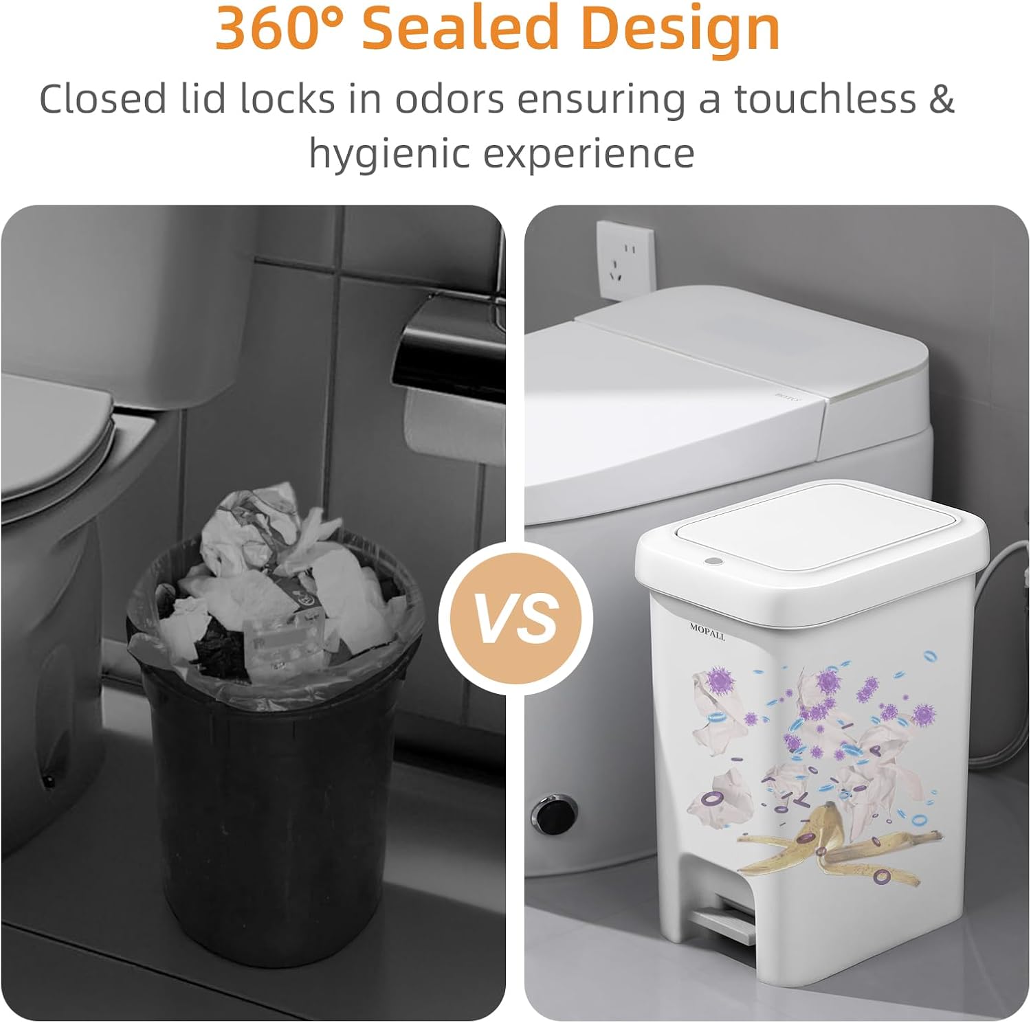 Thumbnail 3 de MOPALL 2.7 Gallon Slim Bathroom Trash Can 🗑