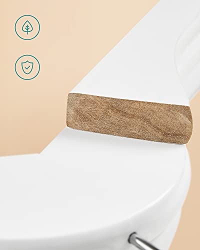 Detalle 2 de SONGMICS Perchas de madera maciza CRW03W-20 (juego de 20) con gancho giratorio 360° y barra antideslizante