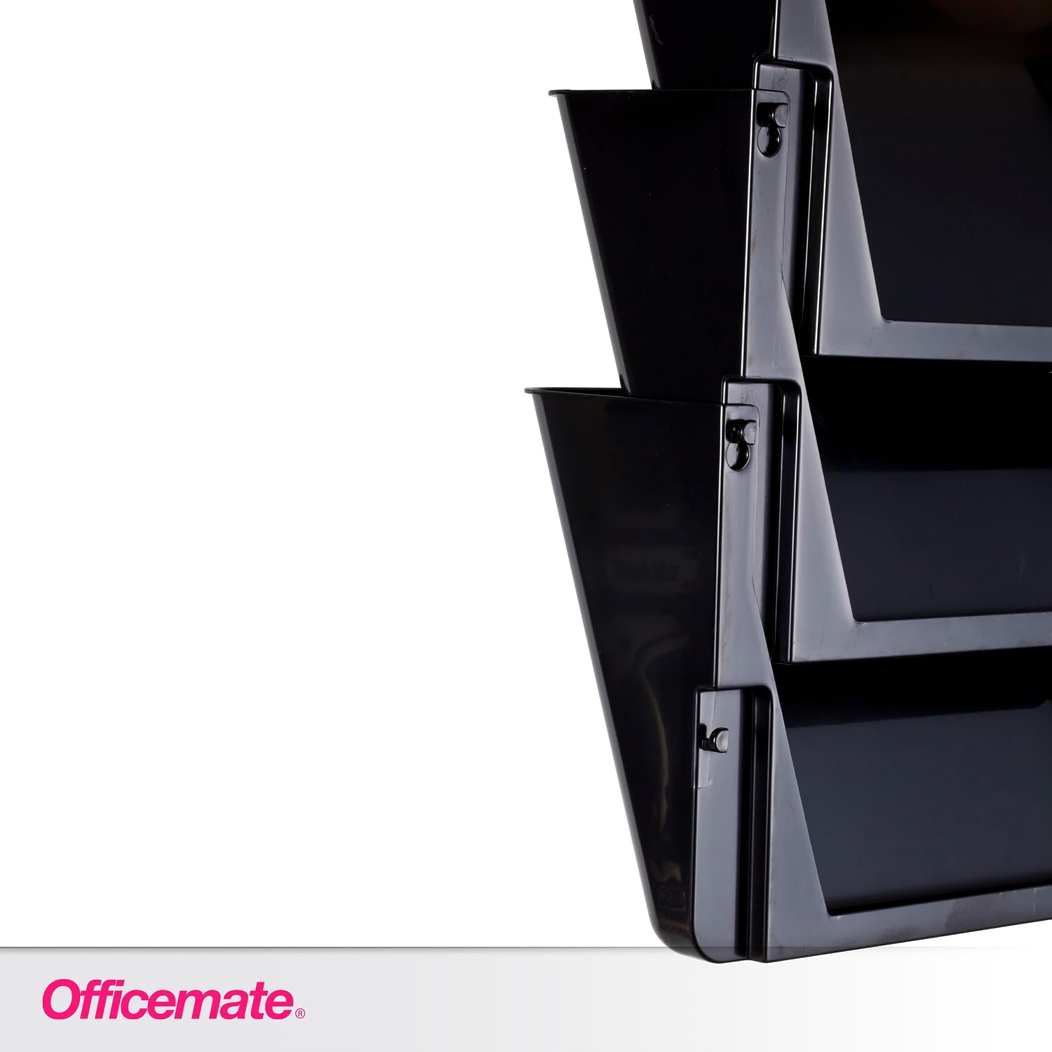 Detalle 2 de Officemate 26092 Letter-Size Wall File, Set of 3, Recycled Black Plastic