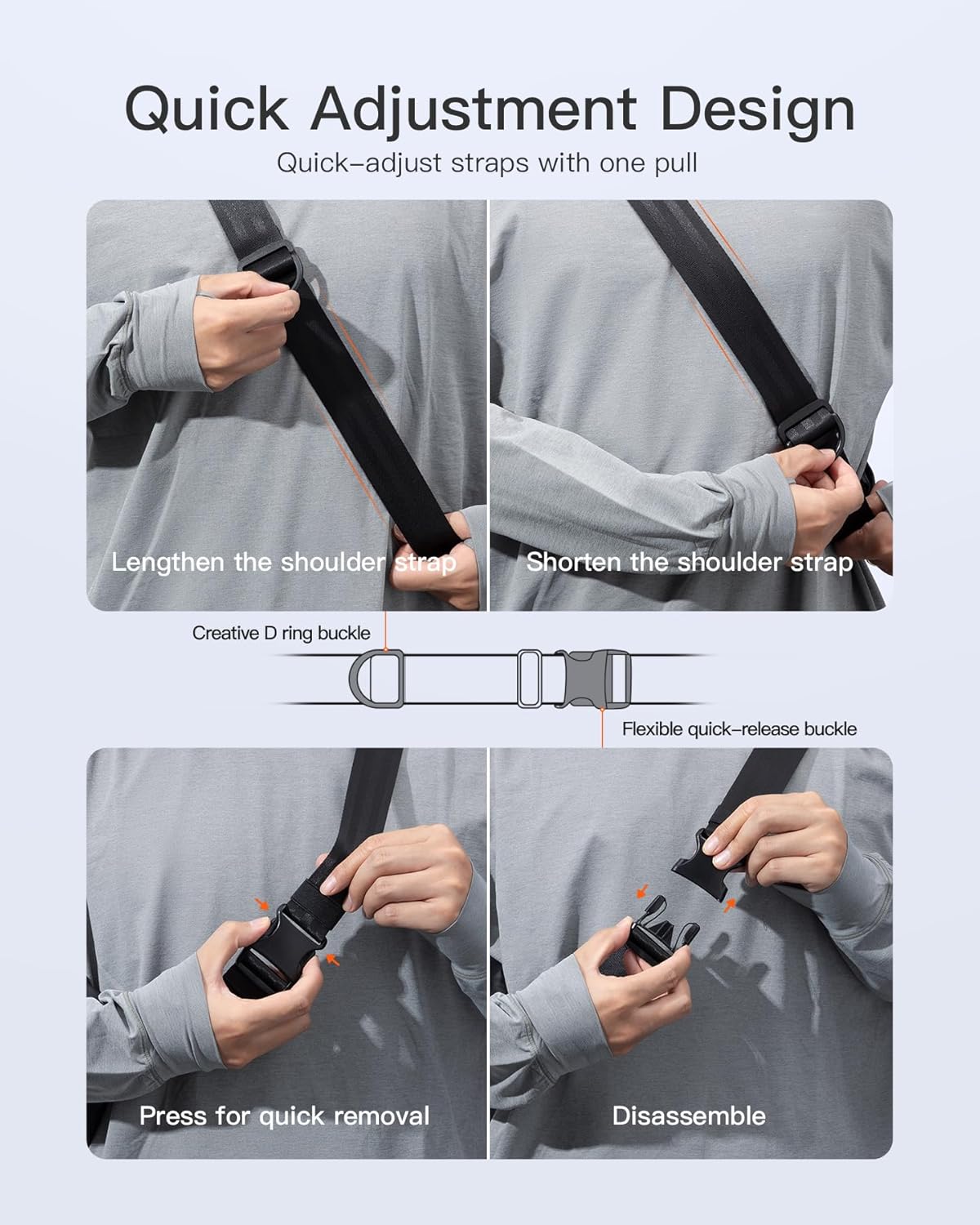 Detalle de Inateck Sac Banane Ville Femme & Homme – Sacoche légère, multi-usage, réglable et imperméable