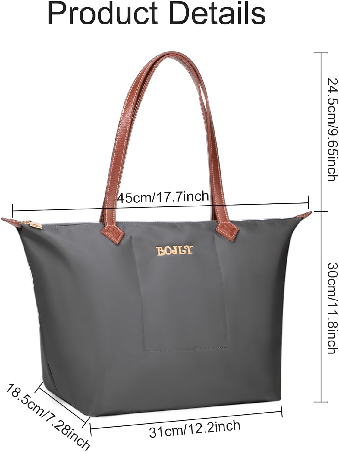 Thumbnail 2 de BOJLY Large Capacity Waterproof Tote Bag for Women – Foldable, Lightweight & Reusable