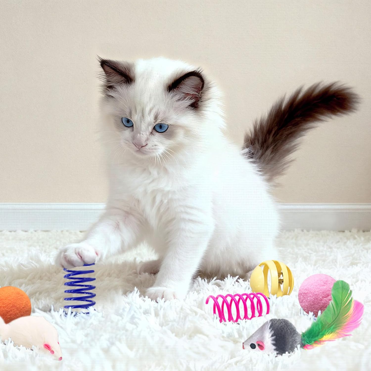 Detalle de AGYM Cat Toys for Indoor Cats – 35 Pack Interactive Toy Set