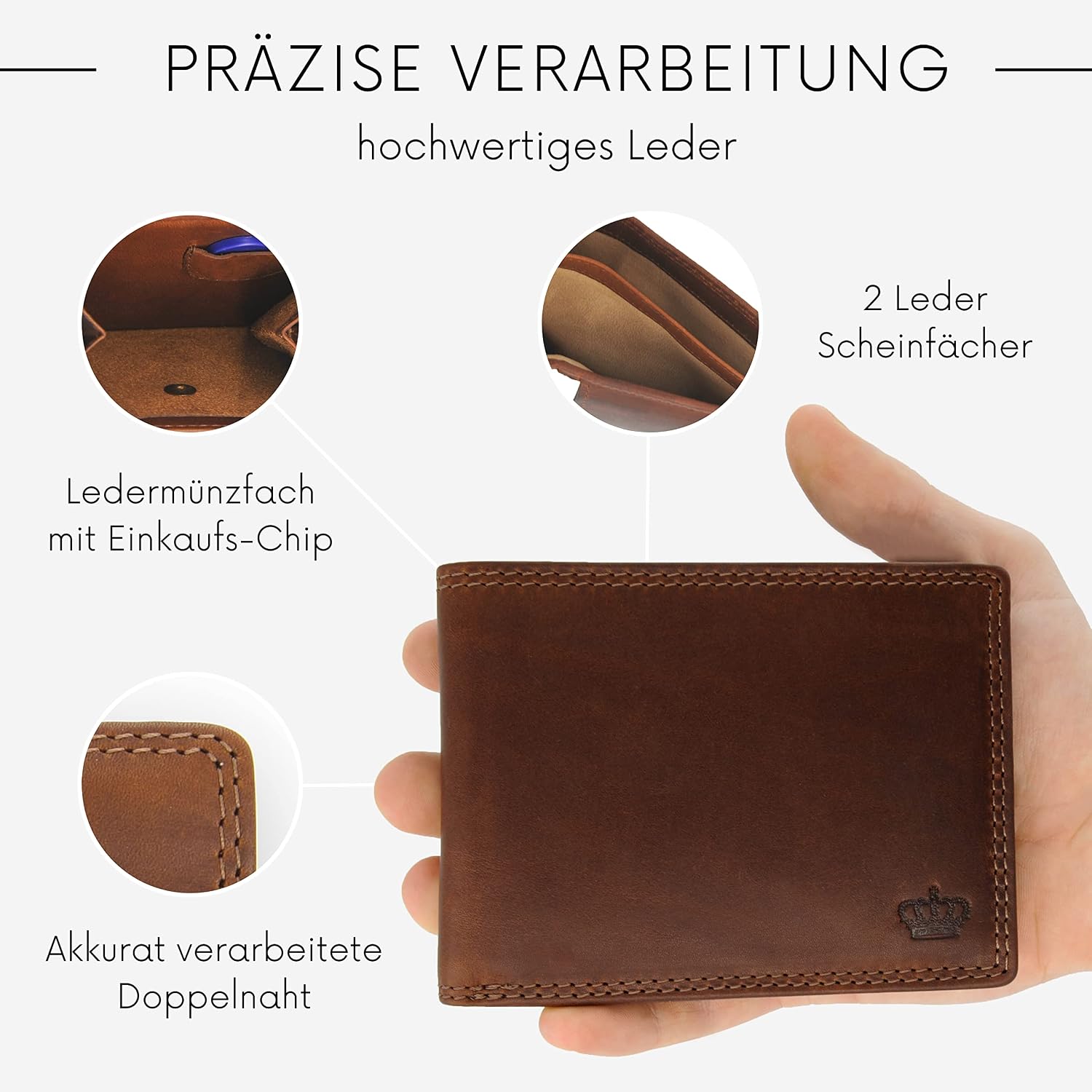 Detalle 2 de Baur Herren Geldbörse Echtes Leder RFID Schutz