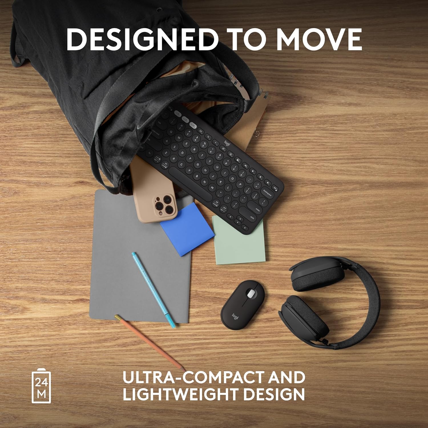 Thumbnail 6 de Logitech Pebble Mouse 2 M350s Bluetooth Mouse, Slim and Quiet, Black