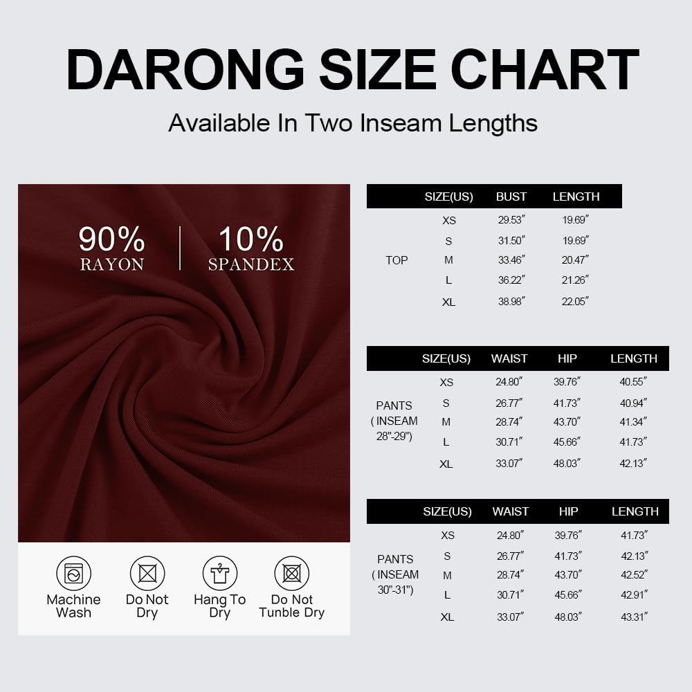Thumbnail 4 de Darong Women's 2 Piece Summer Outfits Lounge Sets: Side Ruched Crop Top & Wide Leg Pants