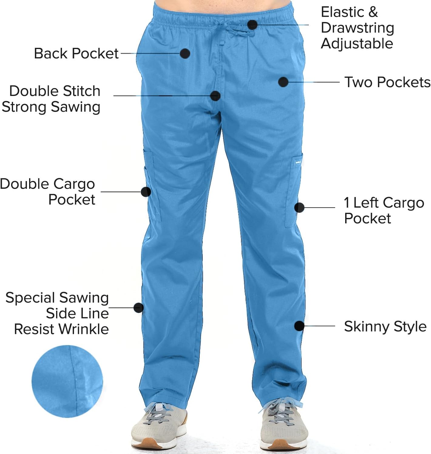 Detalle de Dagacci Scrubs Medical Uniform Set for Women and Men — Top and Pants