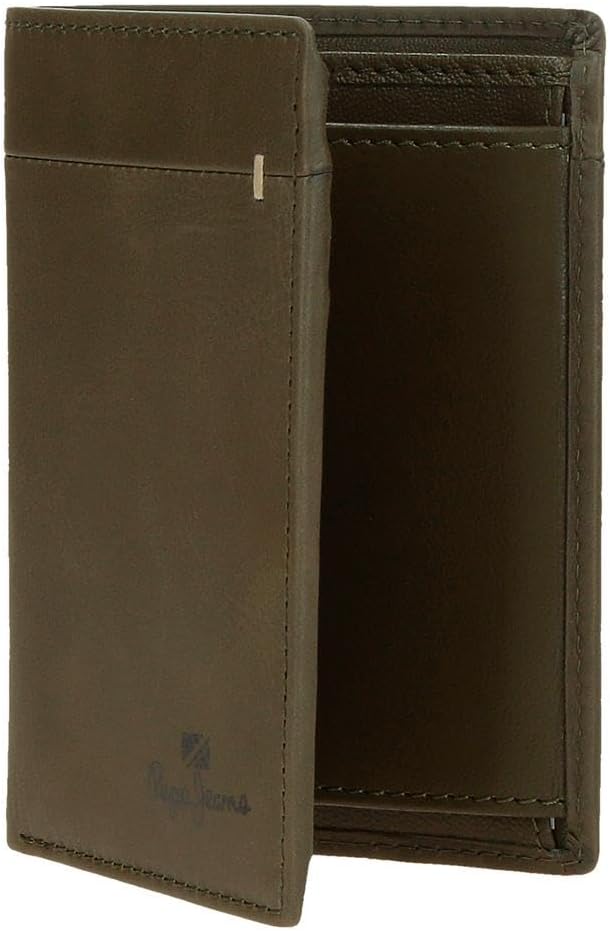 Detalle de Pepe Jeans Staple Portefeuille Vertical avec Porte-Monnaie – Vert, cuir, 8,5 x 11,5 cm