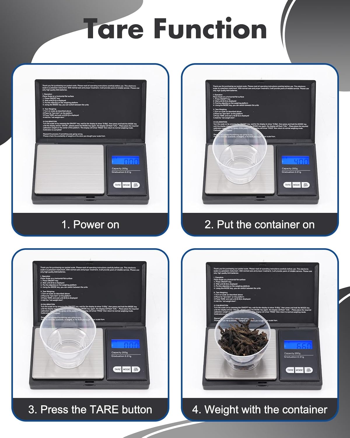 Detalle de Zacro digital kitchen scale 200g 0.01g