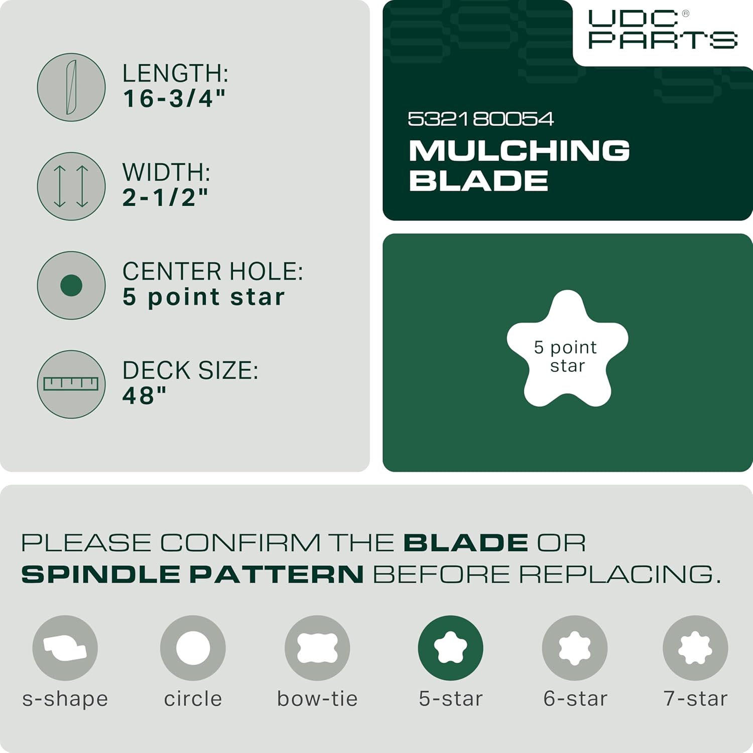 Thumbnail 1 de UDC Parts 532180054 High Lift Mulching Lawn Mower Blades Replacement (3-Pack)