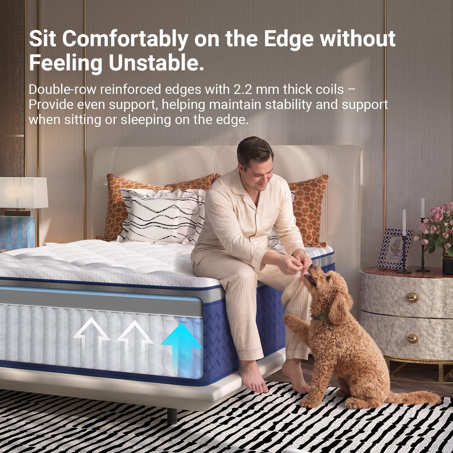 Detalle de Avenco SyncDeep A-M02876 Full Hybrid Mattress, 12-Inch Firm, Zoned Support