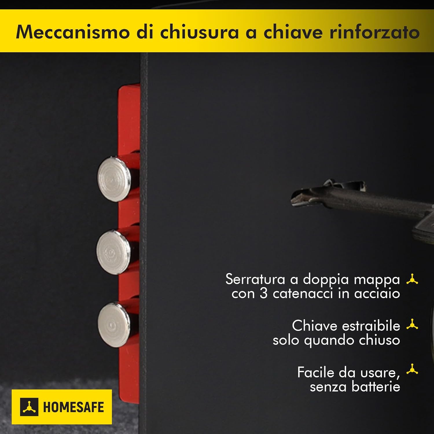 Detalle 2 de HomeSafe HV15K: Cassaforte Piccola con Chiave per Casa o Ufficio