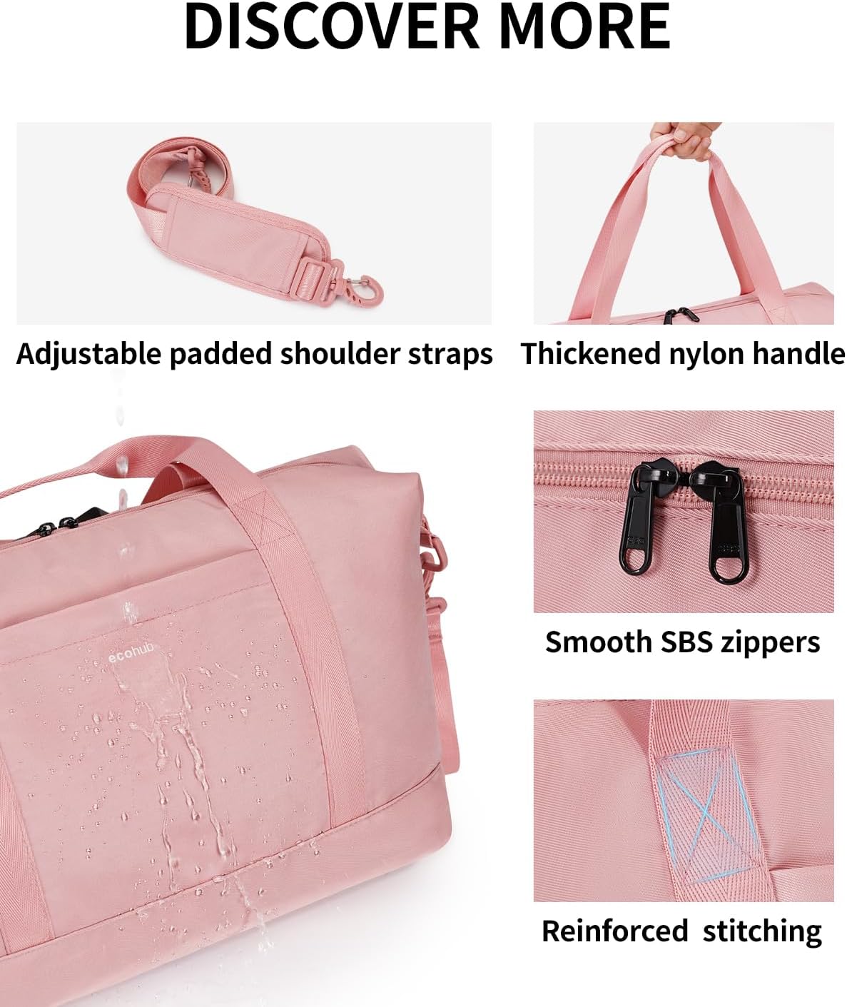 Thumbnail 6 de ECOHUB 20L Ryanair Handgepäck Tasche 40x20x25 mit Nass-Tasche (faltbar) – Rosa