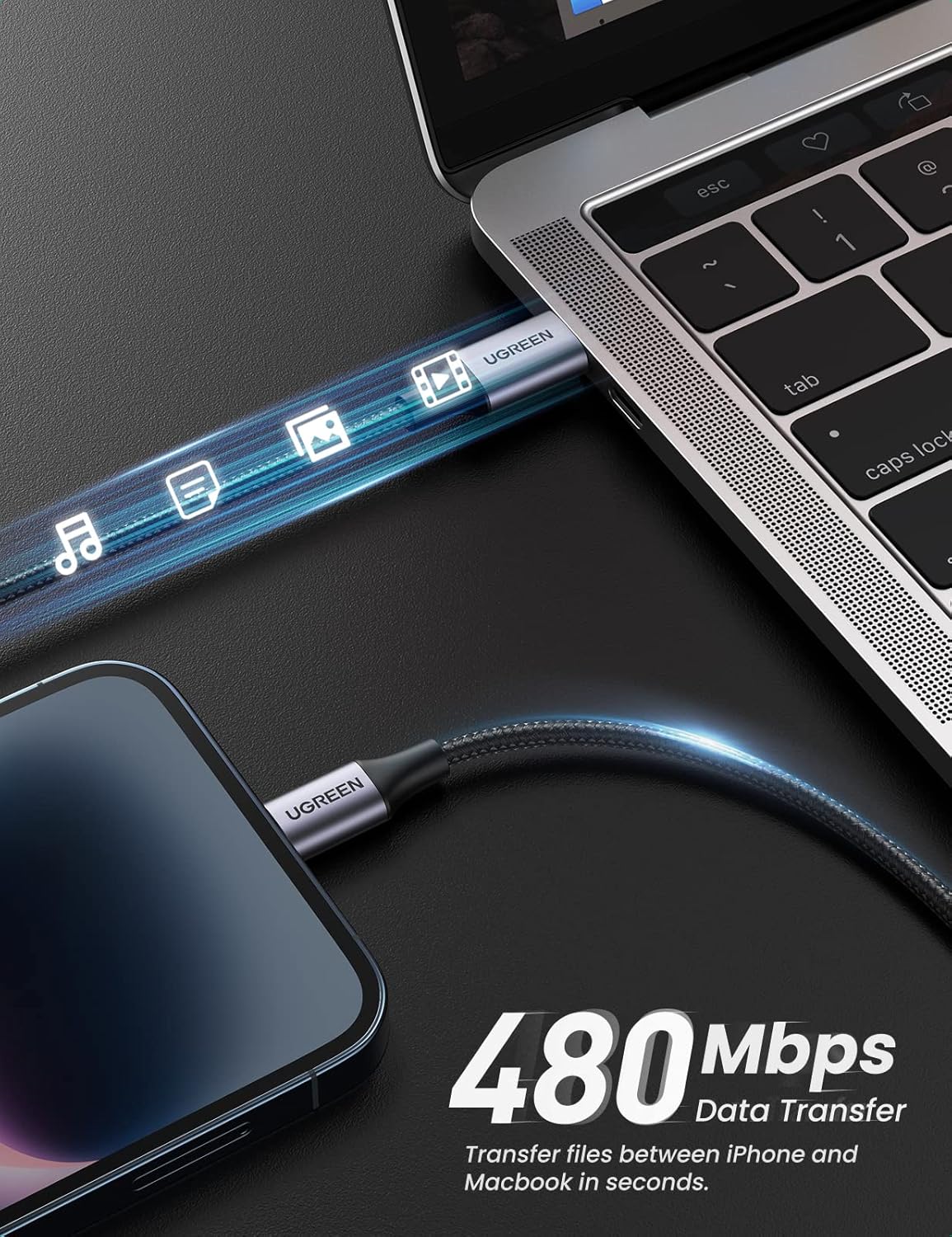 Thumbnail 3 de UGREEN USB C to Lightning Cable 1M