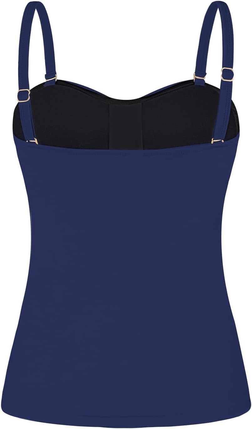 Detalle de Ocean Blues Women's Twist Bandeau Swimsuit Top with Ruched Tummy Control