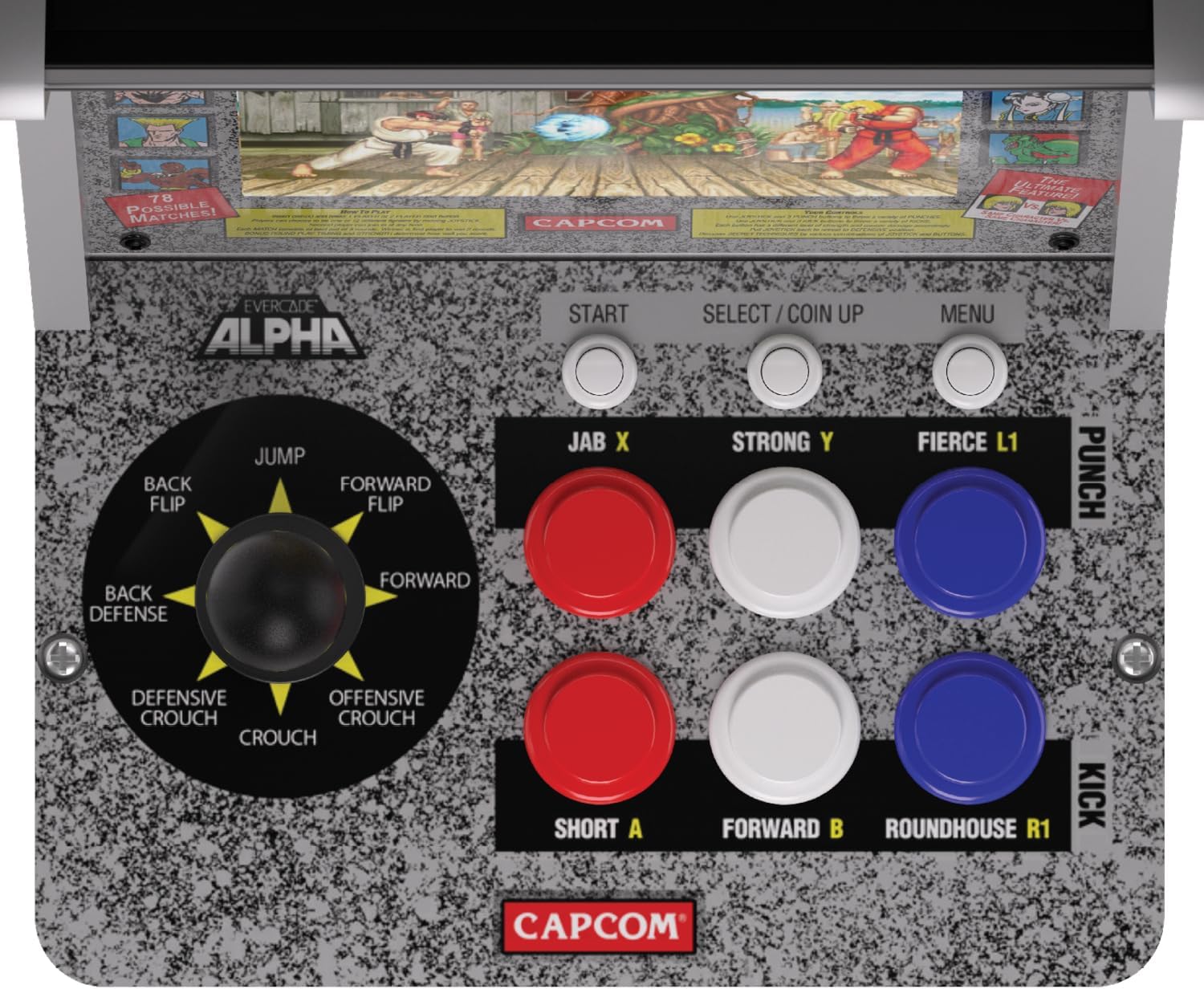Detalle 2 de Evercade Alpha Street Fighter bartop arcade