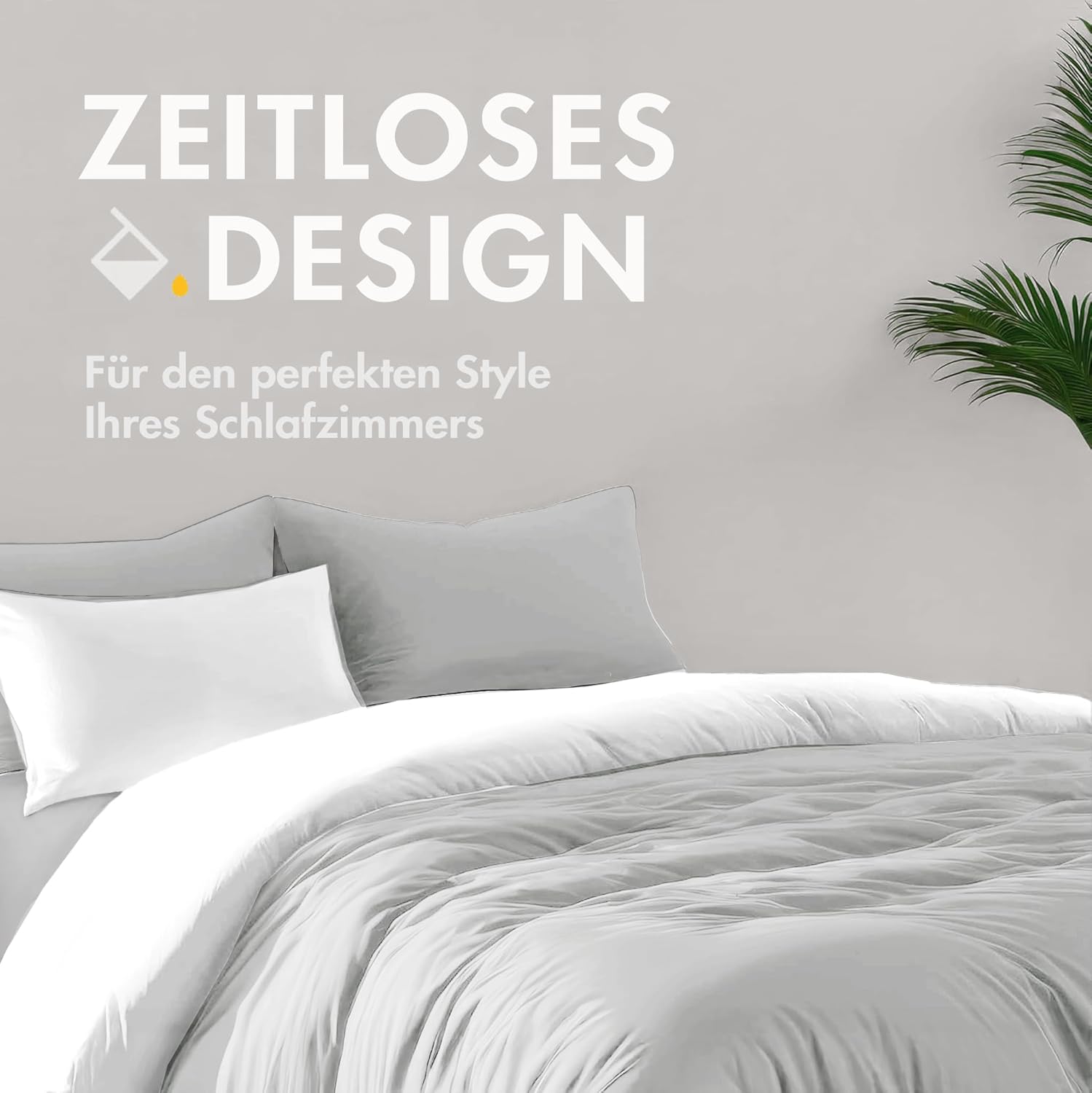 Thumbnail 3 de Sleeptime Bettwäsche 200x200 3-teilig – 100% Baumwolle, OEKO-TEX, Grau/Weiß – atmungsaktiv, pflegeleicht