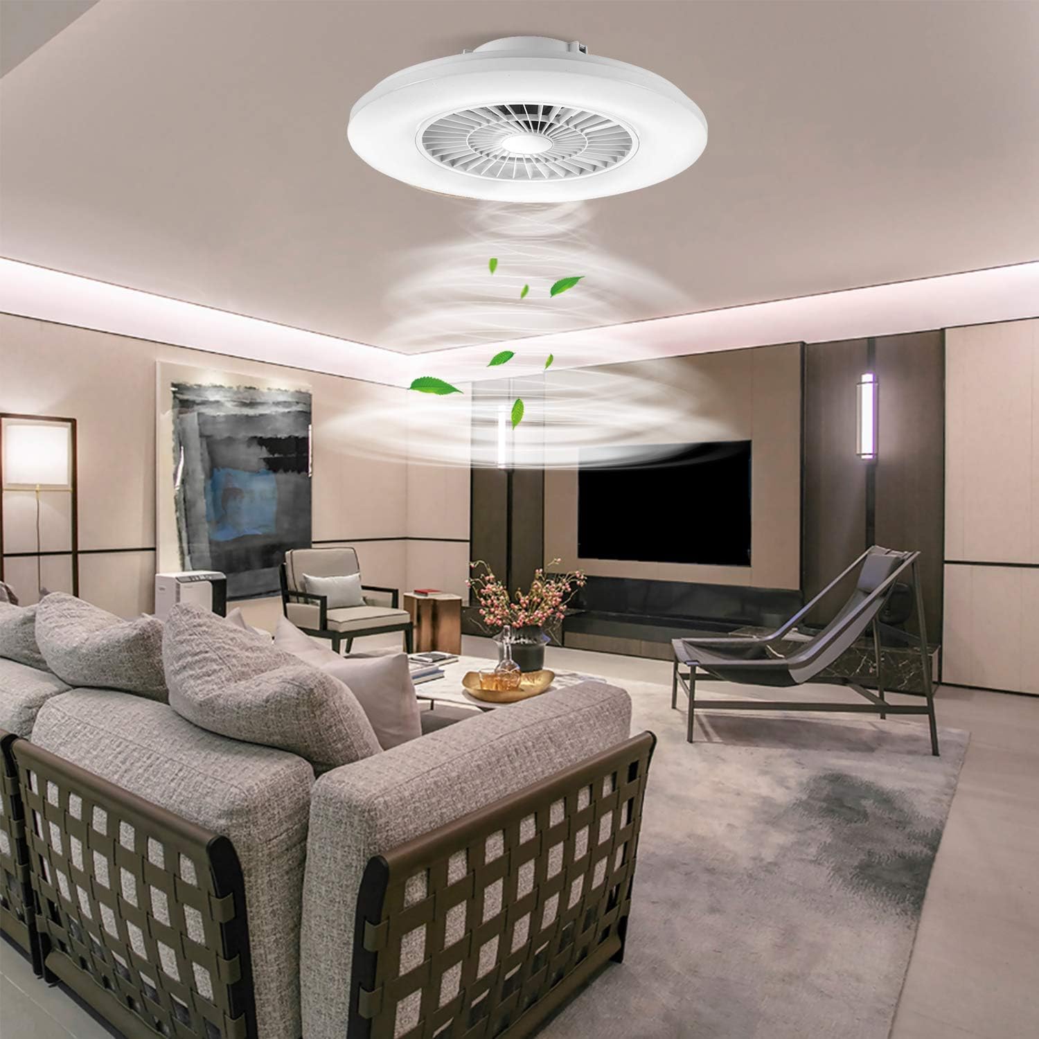 Thumbnail 6 de BKZO moderne Smart-LED-Deckenleuchte mit Ventilator (60 cm) – App, Alexa/Google & stufenlos dimmbar