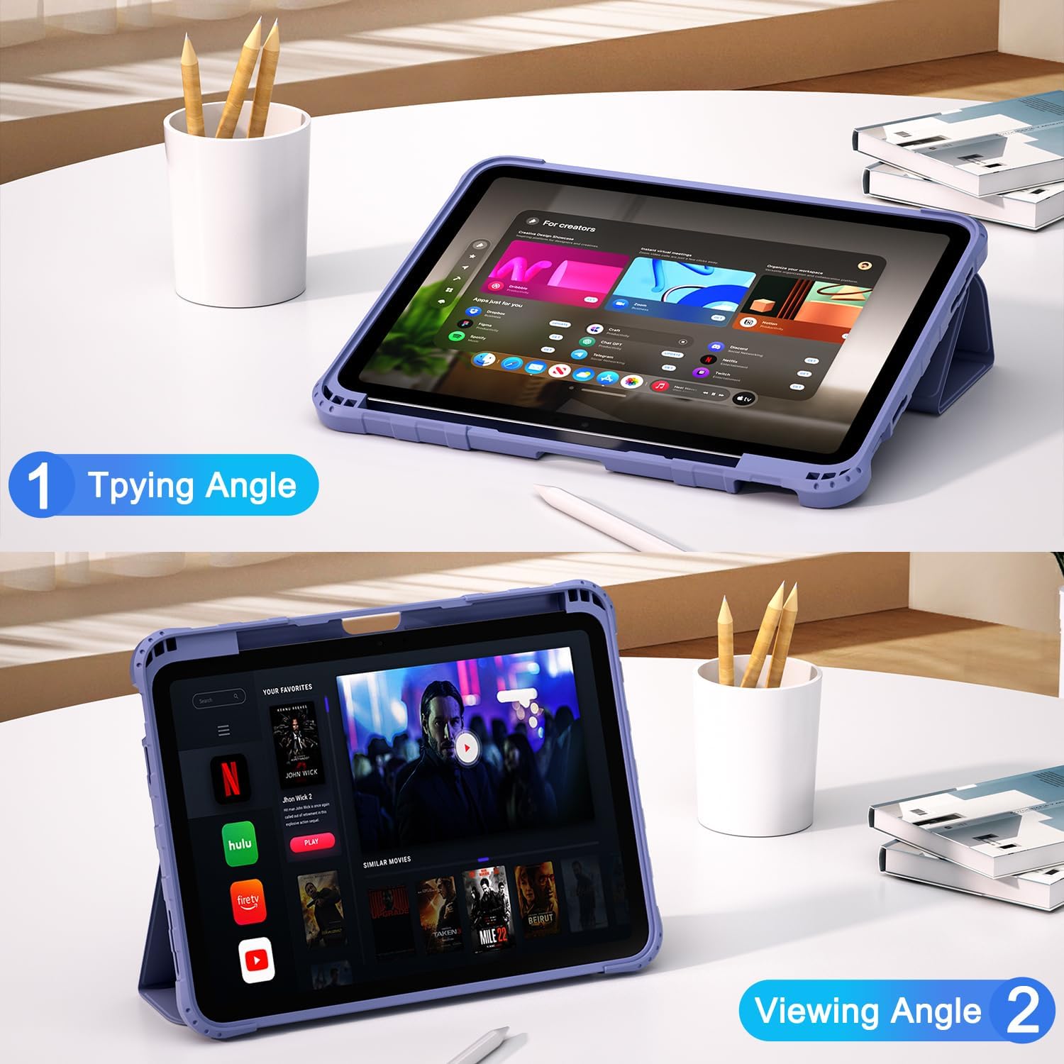Thumbnail 4 de TOPESCT Case for iPad (A16) 11th Gen 11-Inch 2025 / iPad 10th Gen 10.9-Inch 2022 with Pencil Holder