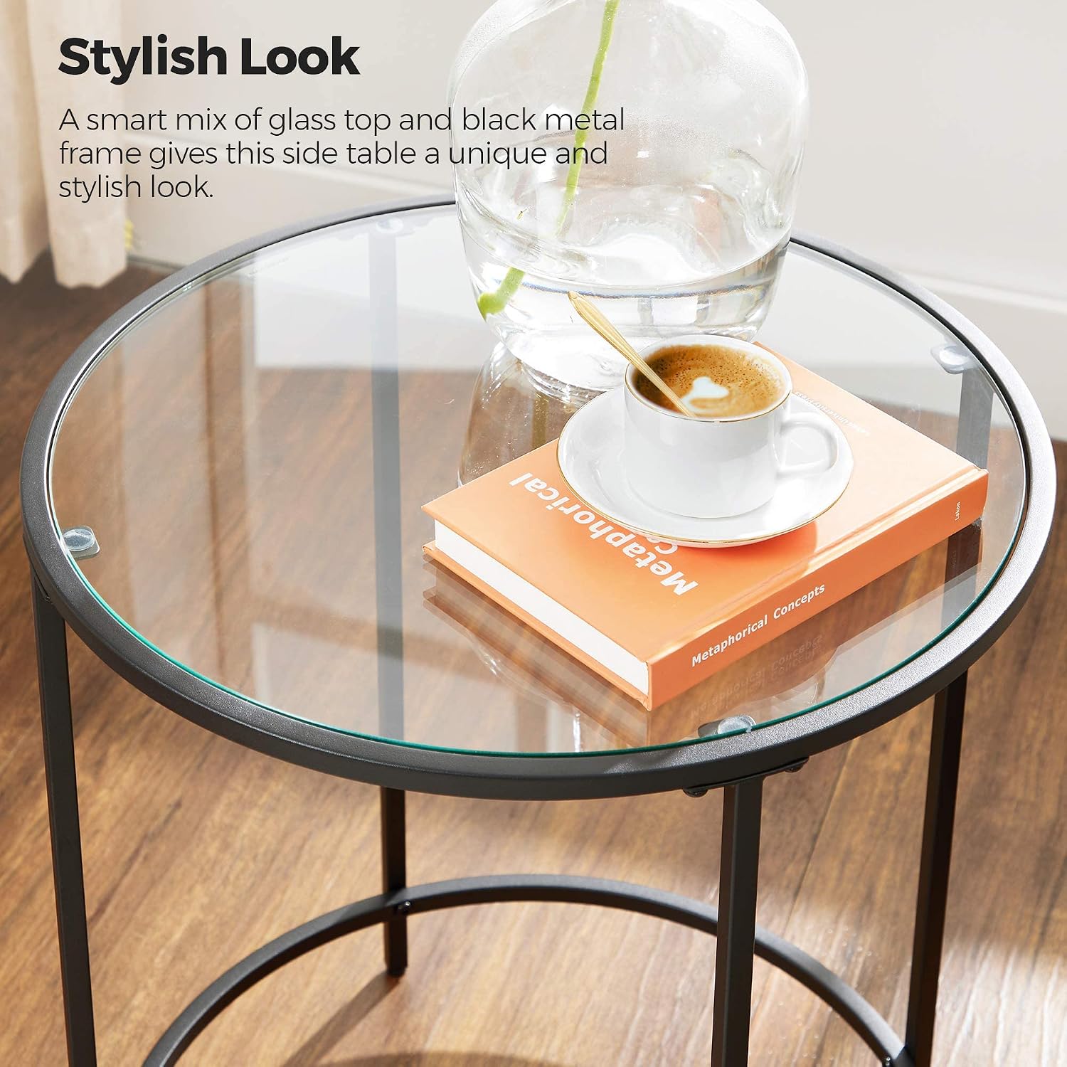 Thumbnail 6 de VASAGLE Round Side Table with Tempered Glass