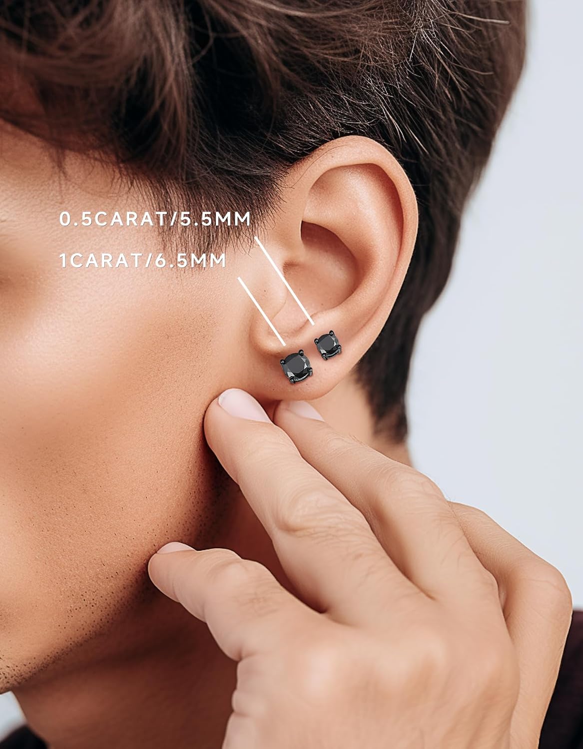Detalle 2 de MomentWish Moissanite Ohrstecker 1,2 Karat